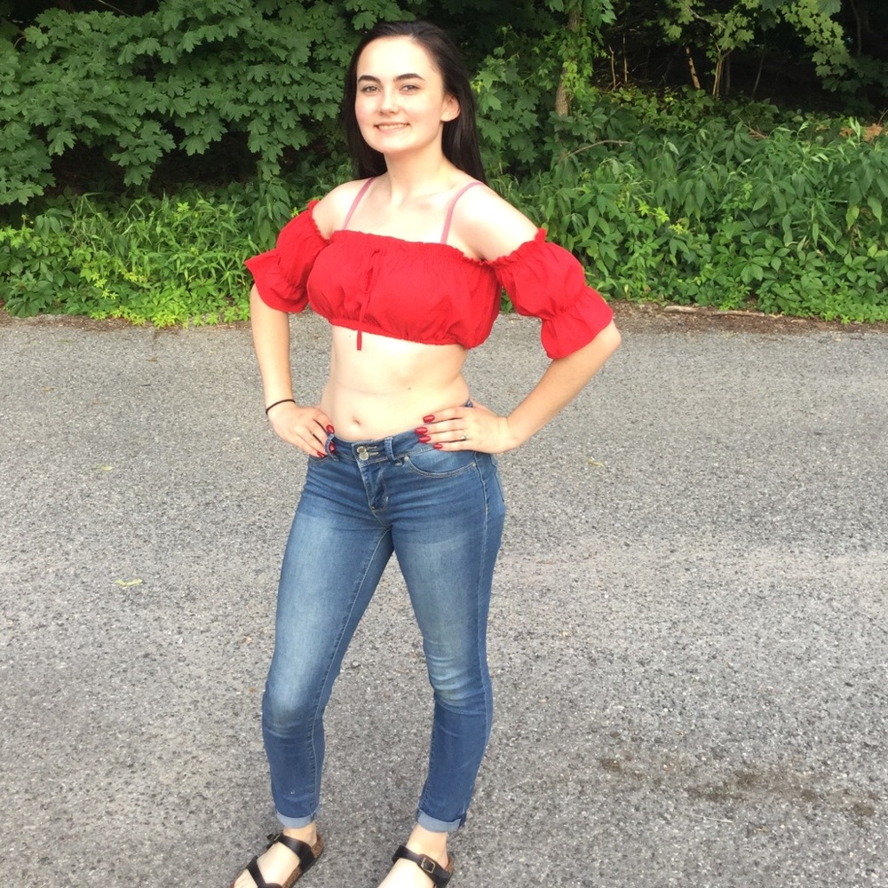 Red crop top